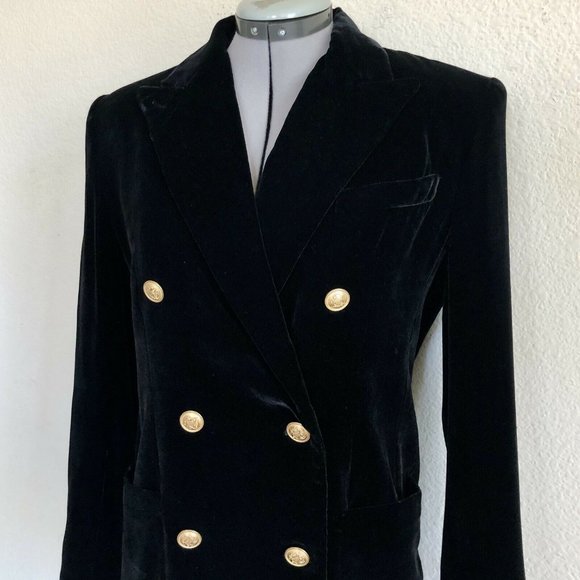 VTG RALPH LAUREN Black Velvet Blazer & Pant Suit - Picture 4 of 12